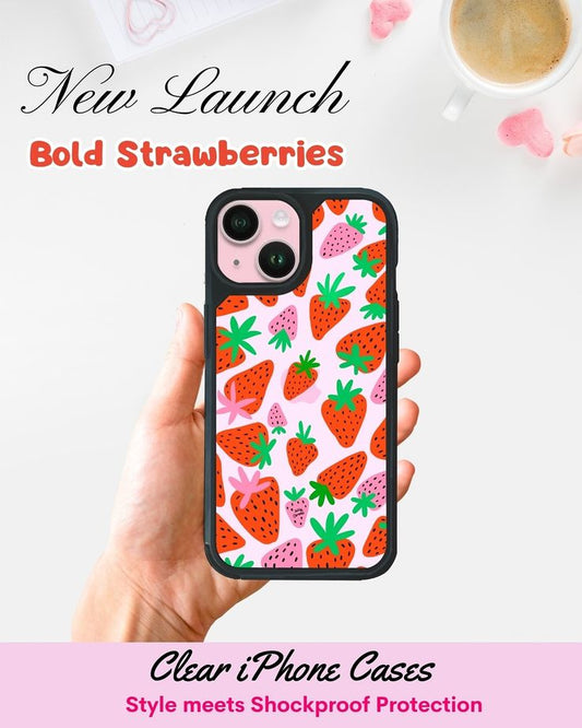 Strawberry Pattern Transparent Airskin Cover for iPhone