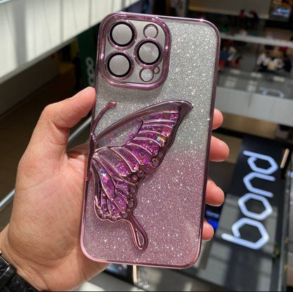 Glitter Butterfly Case For iPhone Models