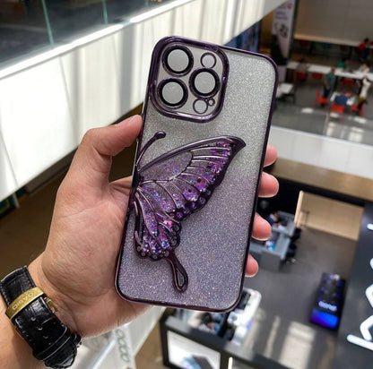 Glitter Butterfly Case For iPhone Models