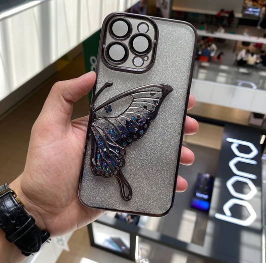 Glitter Butterfly Case For iPhone Models